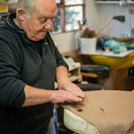 John Higgins at work in his studio 2018